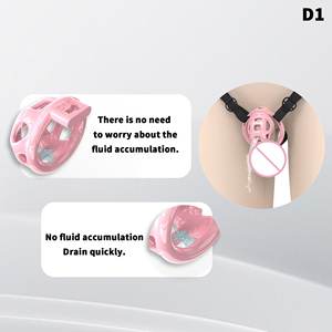 Jaula de Castidad YPM para Pene, Impresión 3D, Resina Negra y Rosa, con 6 Anillos de Diferentes Tamaños, Arnés, Mini Candado de Plástico, Trans <span class=keywords><strong>Love</strong></span> - Product Image 4