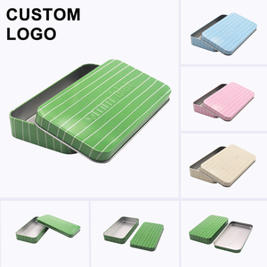 Biểu tượng tùy chỉnh bảo vệ môi trường hình chữ nhật Thẻ quà tặng Đóng gói hộp sắt hình chữ nhật phổ hộp thiếc - Product Image 1