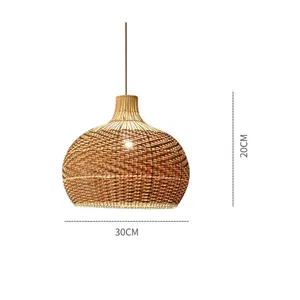 Luci per la casa moderne lampade a sospensione giapponese lampada di carta intessuta a mano paralumi stile lampadario in Rattan soffitto di bambù