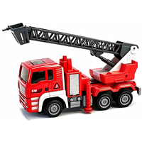Camion de pompiers RC 4 canaux en gros avec échelle extensible, télécommande 27 MHz, recharge USB, jouet moteur télécommandé pour enfants et garçons, idéal comme cadeau