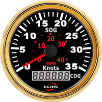 Compteurs de bateau GPS ECMS ECP Series Black 85mm 35 Nœuds, étanches IP67, 9-32V