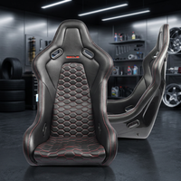 SSCUS FTM-PU Siège de course complet personnalisable OEM Fantom FRP PU avec revêtement en cuir PU et coque en FRP, ergonomie optimisée pour les performances