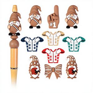 Perles en vrac en PVC et silicone 3D en forme de maillot de hockey pour la fabrication de bracelets, stylos et bijoux DIY - Product Image 4