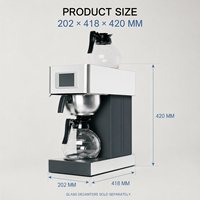 Cafetière Commerciale à Gouttes pour Hôtels, Restaurants et Cafés, avec Remplissage Automatique et Manuel, Deux Carafes de 1,8 L