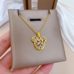 Fanhua Jewelry Tiktok Hot Selling Tarnish Free Stainless Steel Waterproof Gold Plated Mouse <strong>Necklace</strong> - Product Image 1