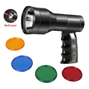 80000lux Led Torch Light for Hunting and Security, Led Rechargeable Flashlight