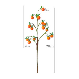 Ramas de caqui artificiales Mo Hua Ge, frutas falsas de plástico para arreglos florales, decoración para el hogar, bodas y el Año Nuevo Chino. - Product Image 5