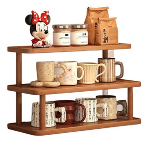 Tea <b>Storage</b> Rack 3 Tier Wooden Desktop Organizer For <b>Kitchen</b> Cup Holder Display Shelf - Product Image 5