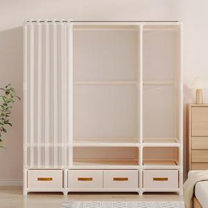 Armoire Portable en Tissu <span class=keywords><strong>avec</strong></span> Tiroirs, Organisateur de Rangement pour Chambre et Dortoir, Étagère Suspendue pour Vêtements, Gain de Place - Product Image 2