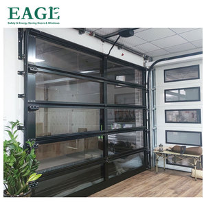 Porte <span class=keywords><strong>de</strong></span> <span class=keywords><strong>garage</strong></span> personnalisable en alliage d'aluminium 24x24 <span class=keywords><strong>de</strong></span> haute qualité Porte en verre <span class=keywords><strong>de</strong></span> style industriel fini pour les villas Caractéristique antivol - Product Image 4