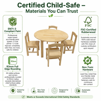 Ensemble de table et chaise circulaire en bois artisanal sur mesure pour enfants, multifonctionnel, pour la garderie