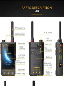 Téléphone robuste E81 IP67 Android 9.0, écran 4,02 pouces, double SIM, étanche, anti-poussière, antichoc, téléphone portable L722 - Product Image 3