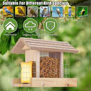 Açık havada asılı kuş besleyicileri: <span class=keywords><strong>Suet</strong></span> kafesleri ile ahşap besleyici, bahçe için mükemmel 5.5 lb, bahçe dekorasyonu - Product Image 2