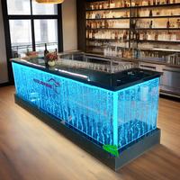 Meubles de bar personnalisés en usine fontaine dansante à lumière LED bulle d'eau panneau mural comptoir de bar en acrylique armoire à vendre