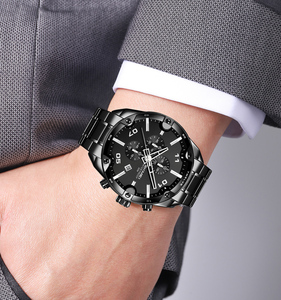 Nuovo Orologio Argento e Nero, Personalizzabile con Logo, Marchio Proprio, Impermeabile 9387, Orologio da Polso di Lusso per Uomo - Product Image 3