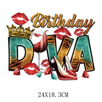 Vente en gros de transferts DTF Birthday Diva Heat Press pour les t-shirts Transferts DTF faciles à décoller prêts à presser pour les sacs à vêtements