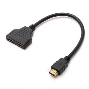 Adaptateur Convertisseur Câble Répartiteur <span class=keywords><strong>HDMI</strong></span> Mâle vers <span class=keywords><strong>HDMI</strong></span> Femelle 1 Entrée 2 Sorties 1080P Noir pour Haut-parleur, Téléviseur HD, Caméra, Moniteur - Vente en Gros - Product Image 4
