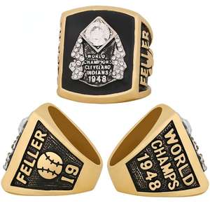 Cincin Kejuaraan MLB World Series 1920 1948 1997 <span class=keywords><strong>Cleveland</strong></span> <span class=keywords><strong>Indians</strong></span>, Cincin Baseball Custom Bertabur Batu Rhinestone, Perhiasan Vintage, Laris Manis - Product Image 2