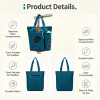 Sac fourre-tout de sport en toile de coton personnalisé avec logo, pour raquettes de pickleball, pour femmes et hommes