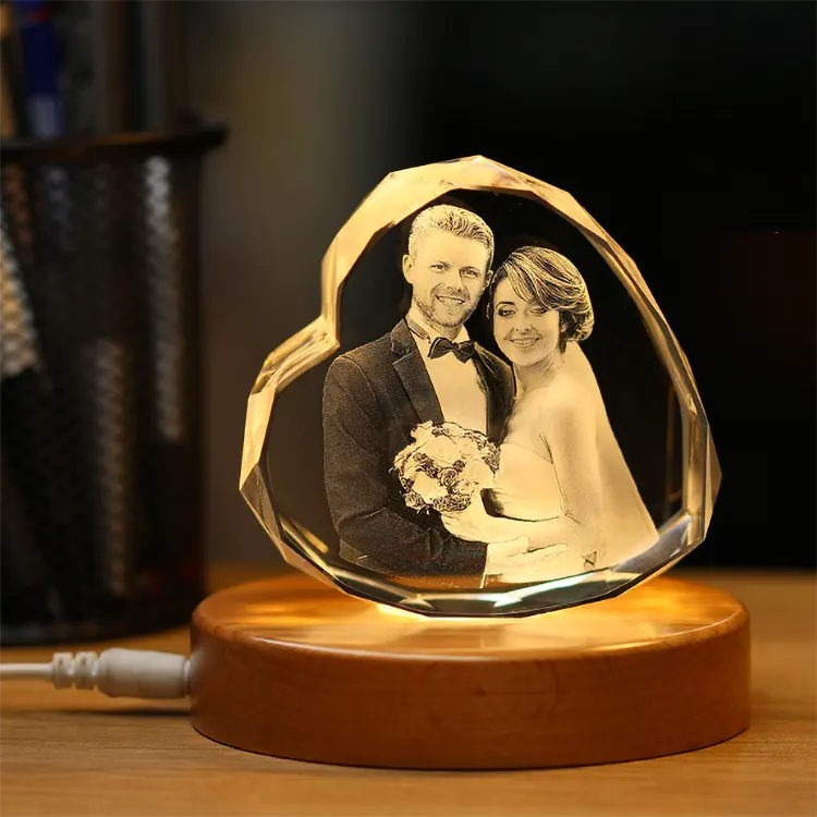 OEM / ODM 3d Laser gravur Kristall Hochzeit Werbe geschenk Souvenirs Geschenk