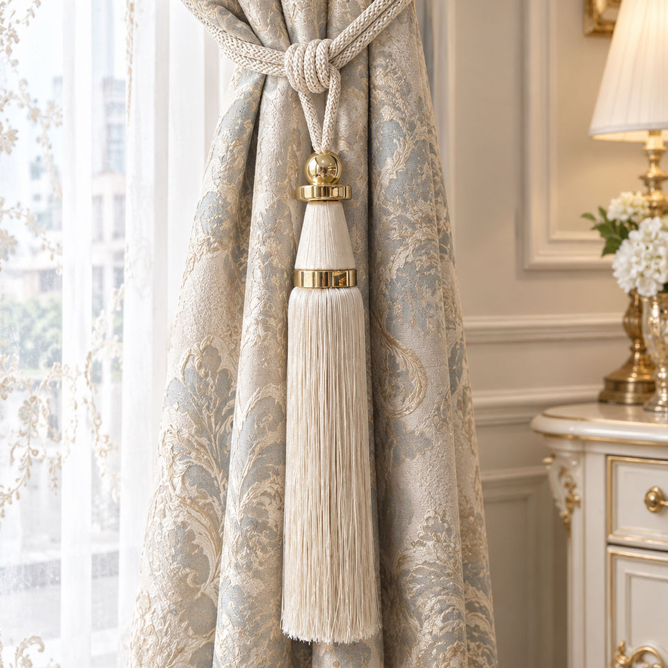 Graduation Rope Name Curtain Tieback Tassel, Decorative Rope Curtain Holdback with Plastic ...