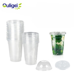 Hot Sale Cold drinking clear Plastic cup 24 oz 700ml milk tea cup with lid straws