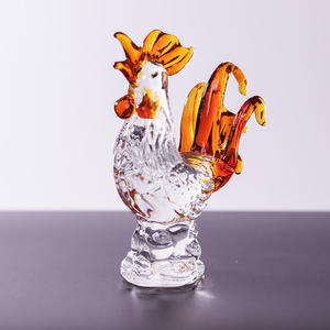Penjualan laris indah dekorasi Desktop kelas atas kaca kristal kerajinan Model ayam jantan - Product Image 1