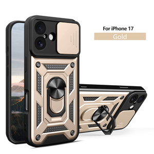 Gran oferta, soporte de anillo de Metal, ventana deslizante, protección de lente, armadura, funda de teléfono para iPhone 17/17 Air/17 Pro/17 Pro Max/16E/15 - Product Image 4