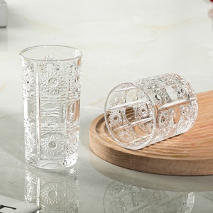 ダブル昔ながらのスピリットウイスキーガラスカップエンボスハイボールジュースグラス - Product Image 4