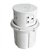 Prise de courant de bureau en aluminium blanc IP44 étanche avec 3 prises et chargeur sans fil SDK