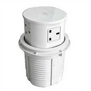 <span class=keywords><strong>Prise</strong></span> de courant escamotable blanche étanche pour bureau <span class=keywords><strong>avec</strong></span> protection de commutateur et chargement sans fil intégré - Product Image 1