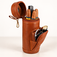 Personnalisable Classique En Cuir Laque Fermeture À Glissière Écologique Étanche À L'humidité Humidor Tube Cigare Voyage Cas De Stockage