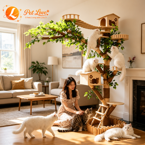 En gros Grande structure d'activités et lit pour <span class=keywords><strong>chat</strong></span> en bois massif avec griffoir en sisal, résistante aux griffures, jouet multifonction pour animaux de compagnie pour appartements - Product Image 2