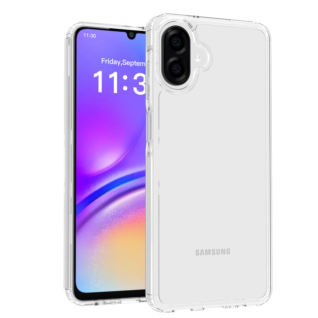 For Samsung A07 Clear Case, Anti-Scratch Slim Fit Hard PC + Soft TPU Bumper Shockproof Mobile Phone Cover for Samsung Galaxy A07