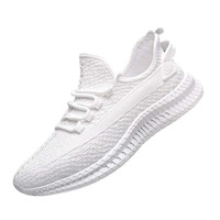 Baskets décontractées tendance pour hommes, à lacets, bout rond, sans semelle intermédiaire, semelle extérieure en plastique, maille respirante unie, vente en gros pour l'été