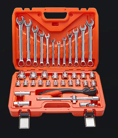 Combination 46 Pieces Of Auto Repair Tool Socket Hand Tool Set Combination Socket Wrench Set With Plastic Tool Box