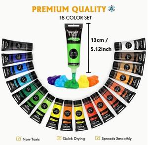 アクリル絵の具セット18色36mlアクリル絵の具10個入りアートサプライヤー - Product Image 3