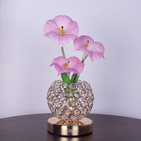 Lampe de table LED sans fil Crystal Flower L pour mariage, fête, événement et décoration de centre de table, chambre, salon, cadeau lumineux