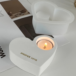 MUYULINS Factory DIY Heart Candle Holder Epoxy <b>Silicone</b> Mold - Product Image 3