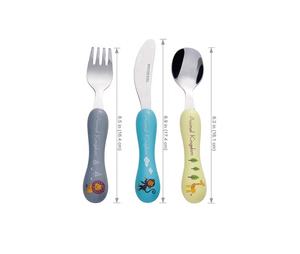 Utensilio <span class=keywords><strong>para</strong></span> comer <span class=keywords><strong>para</strong></span> bebé, 3 piezas, cuchillo, cuchara y tenedor, juego <span class=keywords><strong>de</strong></span> <span class=keywords><strong>cubiertos</strong></span> <span class=keywords><strong>de</strong></span> acero inoxidable con caja <span class=keywords><strong>de</strong></span> regalo - Product Image 5