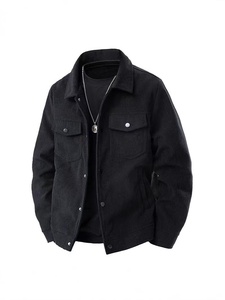 Automne/hiver hommes coton velours côtelé veste col cisaillé à manches longues bouton poche décontracté mode extérieur Street Wear enduit - Product Image 5