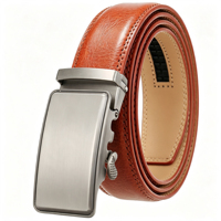 Ceinture automatique à cliquet pour hommes de bureau, en cuir pleine fleur véritable, boucle en alliage, logo personnalisé, vente en gros, approvisionnement en vrac