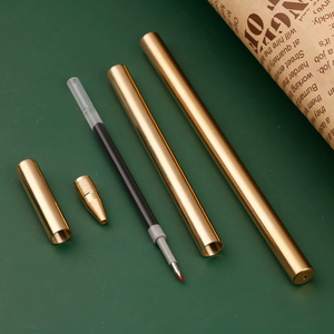 Luxe Kantoorschool Koper Unieke Metalen <span class=keywords><strong>Pen</strong></span>, Ronde Massief Messing <span class=keywords><strong>Pen</strong></span>, Gouden Relatiegeschenken <span class=keywords><strong>Pen</strong></span> - Product Image 3