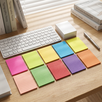 Bloc-notes adhésifs magnétiques personnalisables DX 10 couleurs fluorescentes, avec lignes, en gros, disponible en boîte