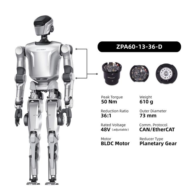 ZBDynamiX Servo Brushless Robotic Rotary Actuator High Speed 50rpm High Torque for Humanoid Robot Wrist and Ankle Unitree OEM