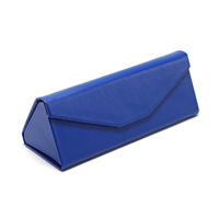 Vente en gros Liège PU Triangle Boîte Pliante en cuir Boîte à lunettes Logo personnalisé Emballage de lunettes