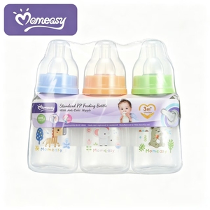 Momeasy - Paquete de 3 <span class=keywords><strong>Biberones</strong></span> de PP de Cuello Estándar de 120 ml, Libres de BPA, Anti-Cólicos, Termoencogibles, para Recién Nacidos - Product Image 1