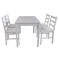 Ensemble de table et de chaises de salle à manger en bois de pin, design moderne, couleur personnalisée, meubles de restaurant, 4 chaises