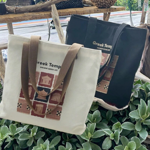 Sac fourre-tout en toile de coton écologique personnalisé avec logo de marque pour femmes, sacs de shopping réutilisables avec bandoulière - Product Image 2