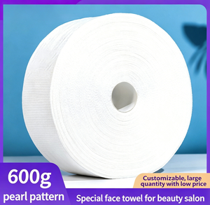 Serviette de nettoyage du visage pour salon de beauté, jetable, en coton doux et épais, motif perle, 600g, en rouleau, GZ RTS, commande en gros mixte - Product Image 2
